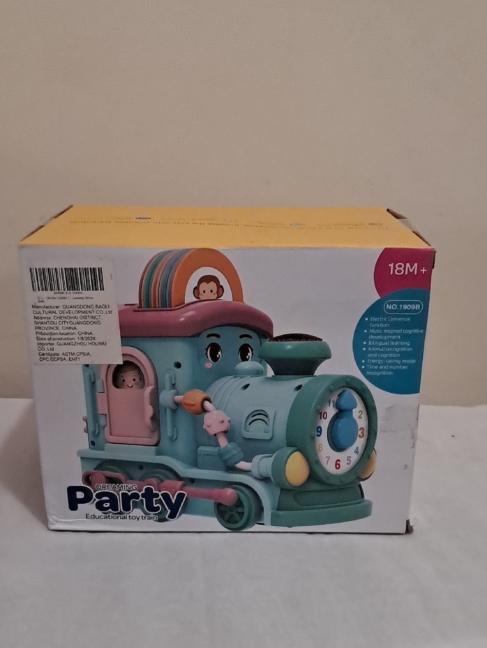 Kids Educational Party Train Toy - Blue & Pink